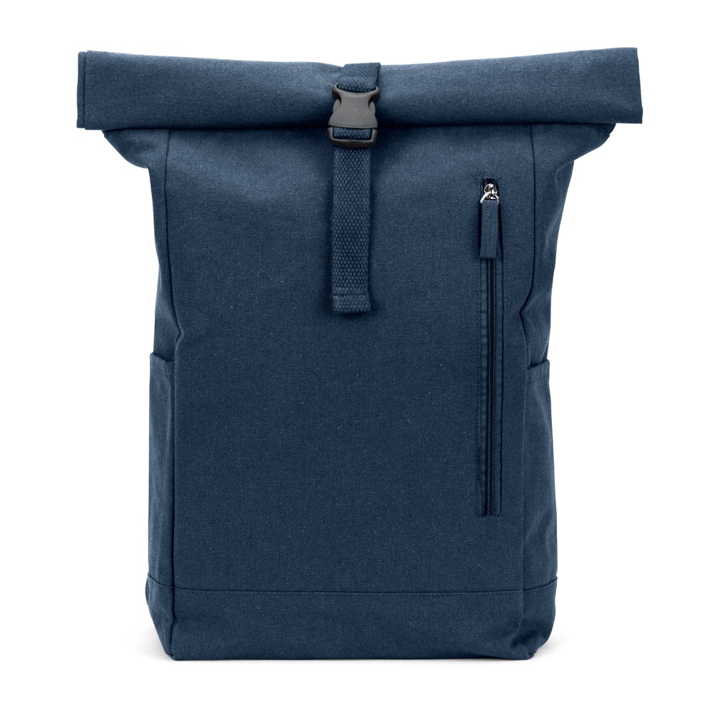 SAINT. Zaino “roll top” in cotone riciclato e poliestere riciclato (380 g/m²)