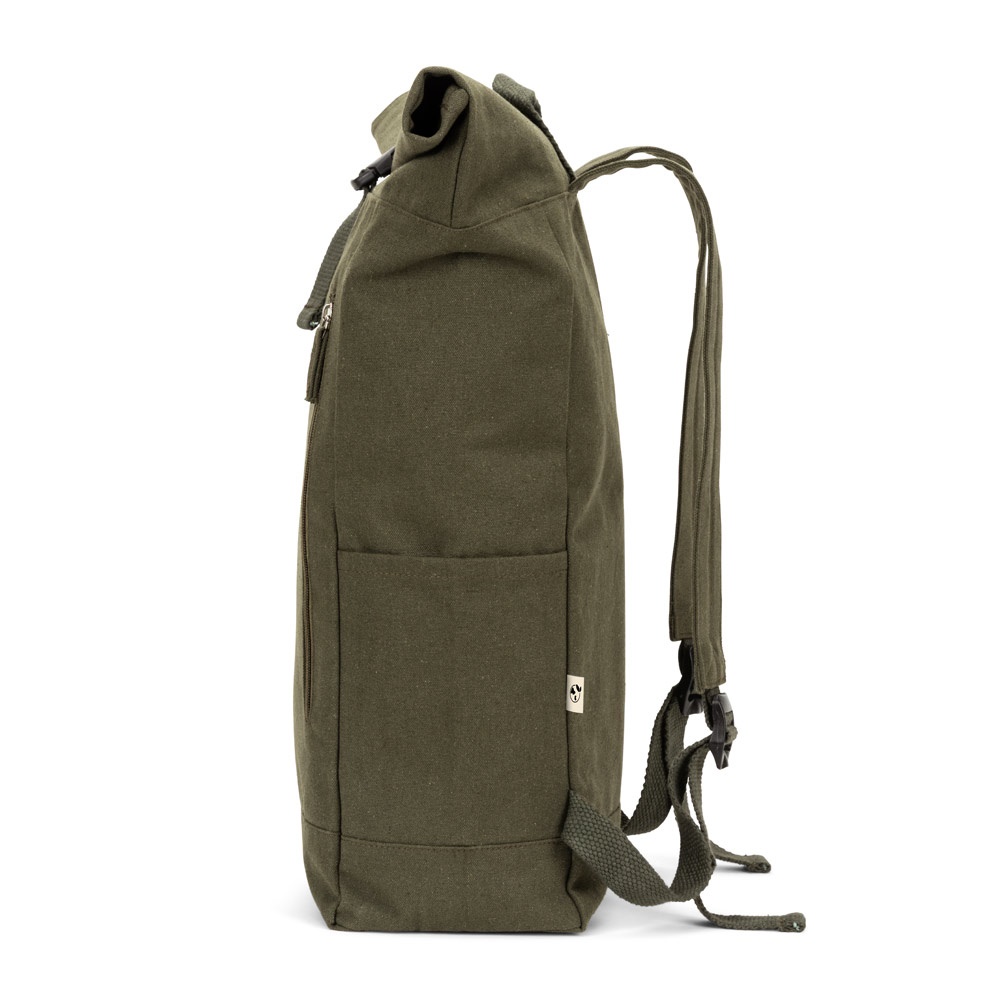 SAINT. Zaino “roll top” in cotone riciclato e poliestere riciclato (380 g/m²)