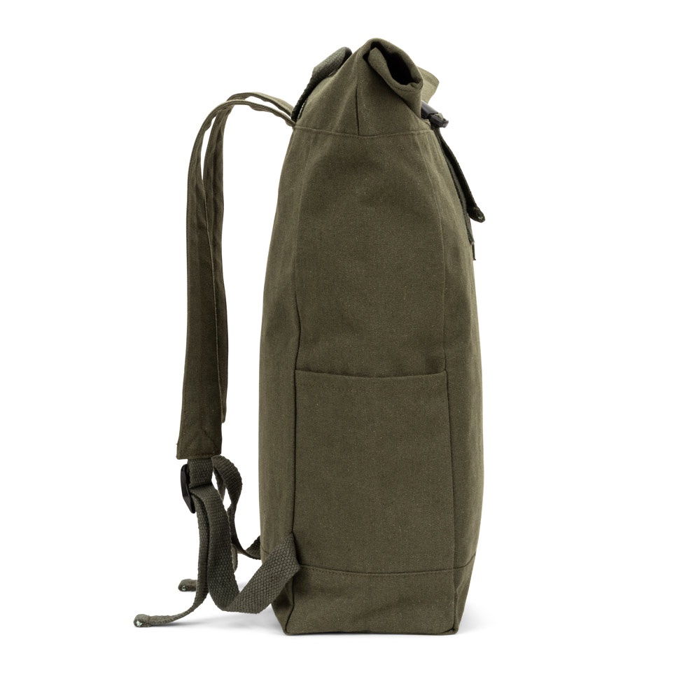 SAINT. Zaino “roll top” in cotone riciclato e poliestere riciclato (380 g/m²)