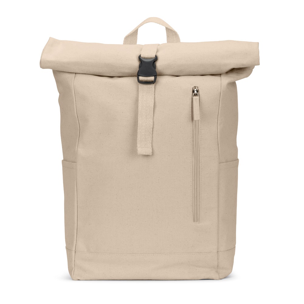 SAINT. Zaino “roll top” in cotone riciclato e poliestere riciclato (380 g/m²)
