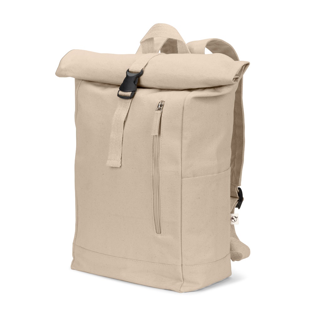 SAINT. Zaino “roll top” in cotone riciclato e poliestere riciclato (380 g/m²)