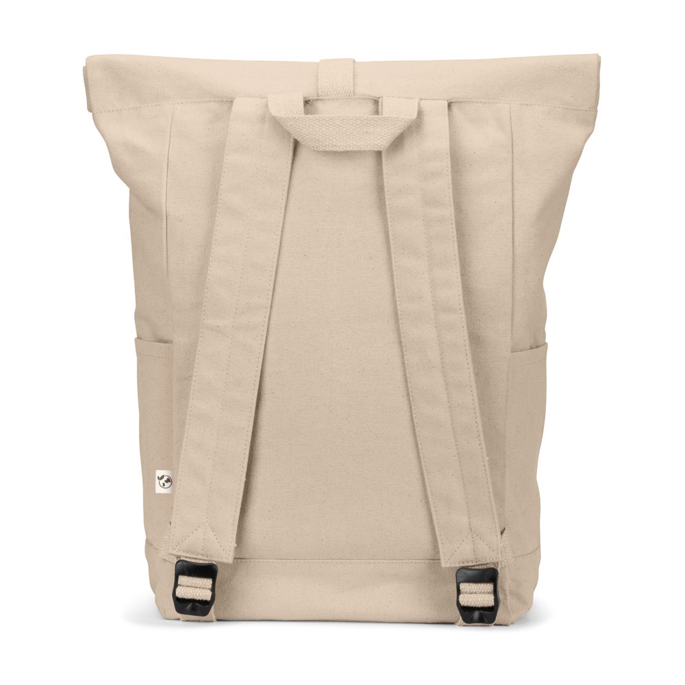 SAINT. Zaino “roll top” in cotone riciclato e poliestere riciclato (380 g/m²)