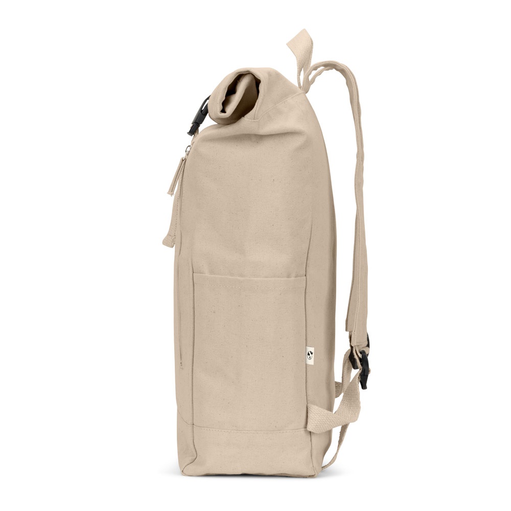 SAINT. Zaino “roll top” in cotone riciclato e poliestere riciclato (380 g/m²)