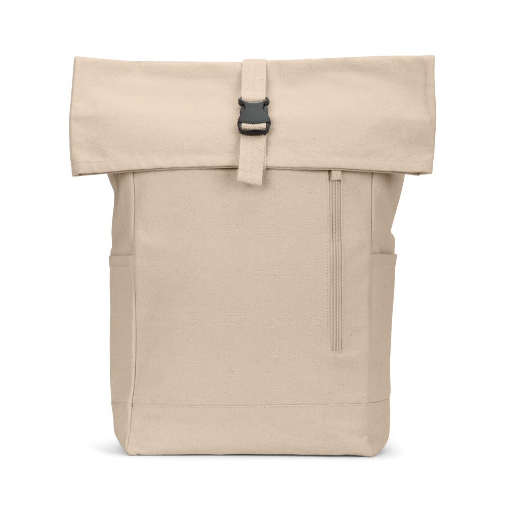 SAINT. Zaino “roll top” in cotone riciclato e poliestere riciclato (380 g/m²)