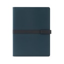 SANDERSON FOLDER. Cartella A4 in PU (riciclato al 50%) con chiusura magnetica e blocco note con pagine a righe