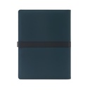 SANDERSON FOLDER. Cartella A4 in PU (riciclato al 50%) con chiusura magnetica e blocco note con pagine a righe