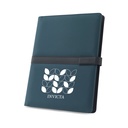 SANDERSON FOLDER. Cartella A4 in PU (riciclato al 50%) con chiusura magnetica e blocco note con pagine a righe