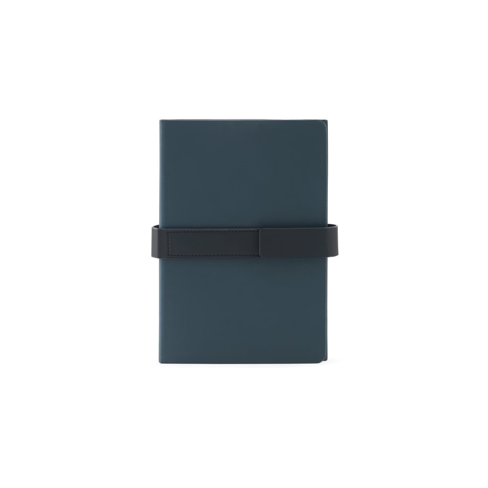 SANDERSON. Blocco note A5 in PU (riciclato al 50%) con due blocchi: pagine a righe e pagine bianche