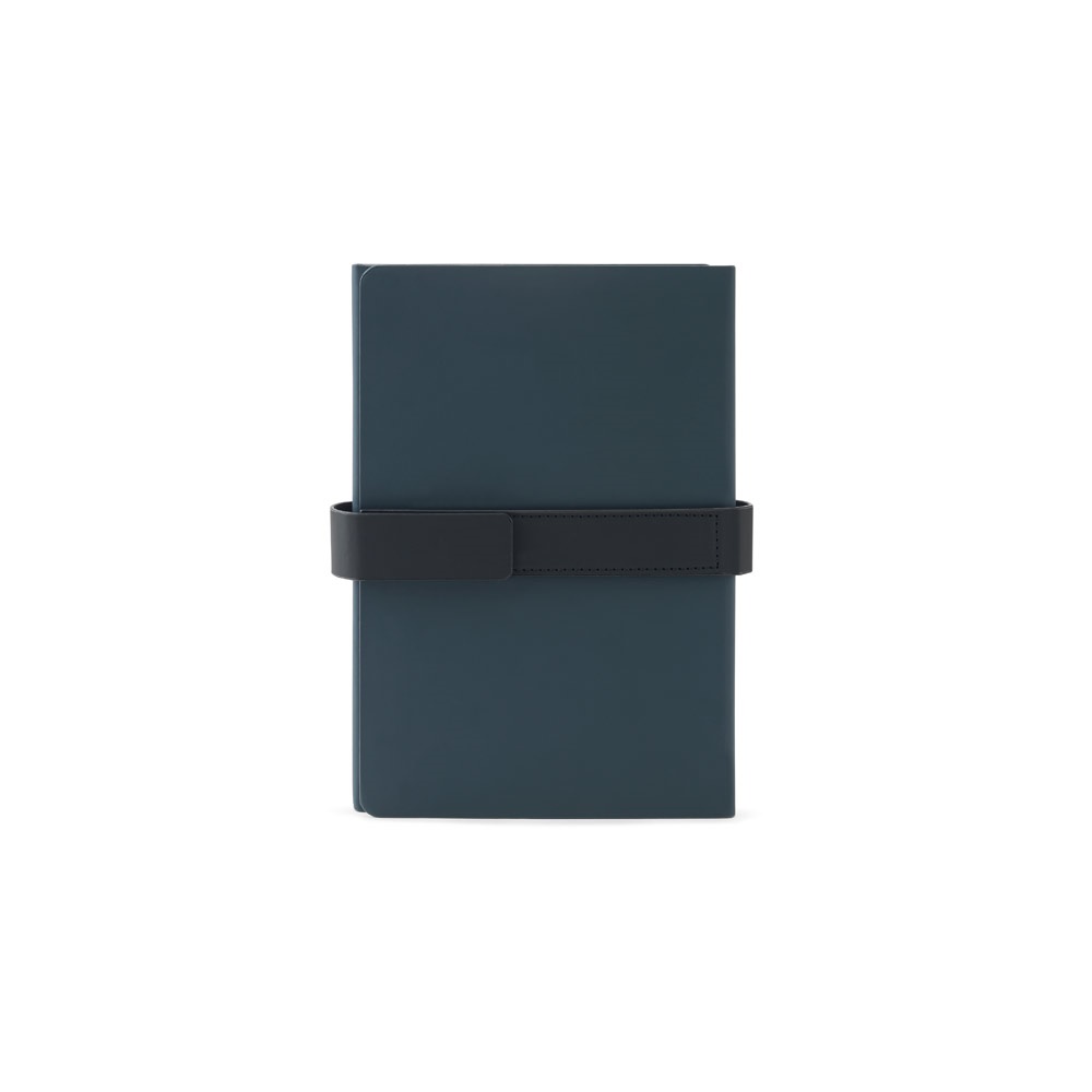 SANDERSON. Blocco note A5 in PU (riciclato al 50%) con due blocchi: pagine a righe e pagine bianche