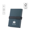 SANDERSON. Blocco note A5 in PU (riciclato al 50%) con due blocchi: pagine a righe e pagine bianche
