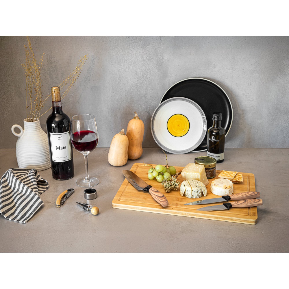 SAVORY. Set da vino in bambù e acciaio inossidabile