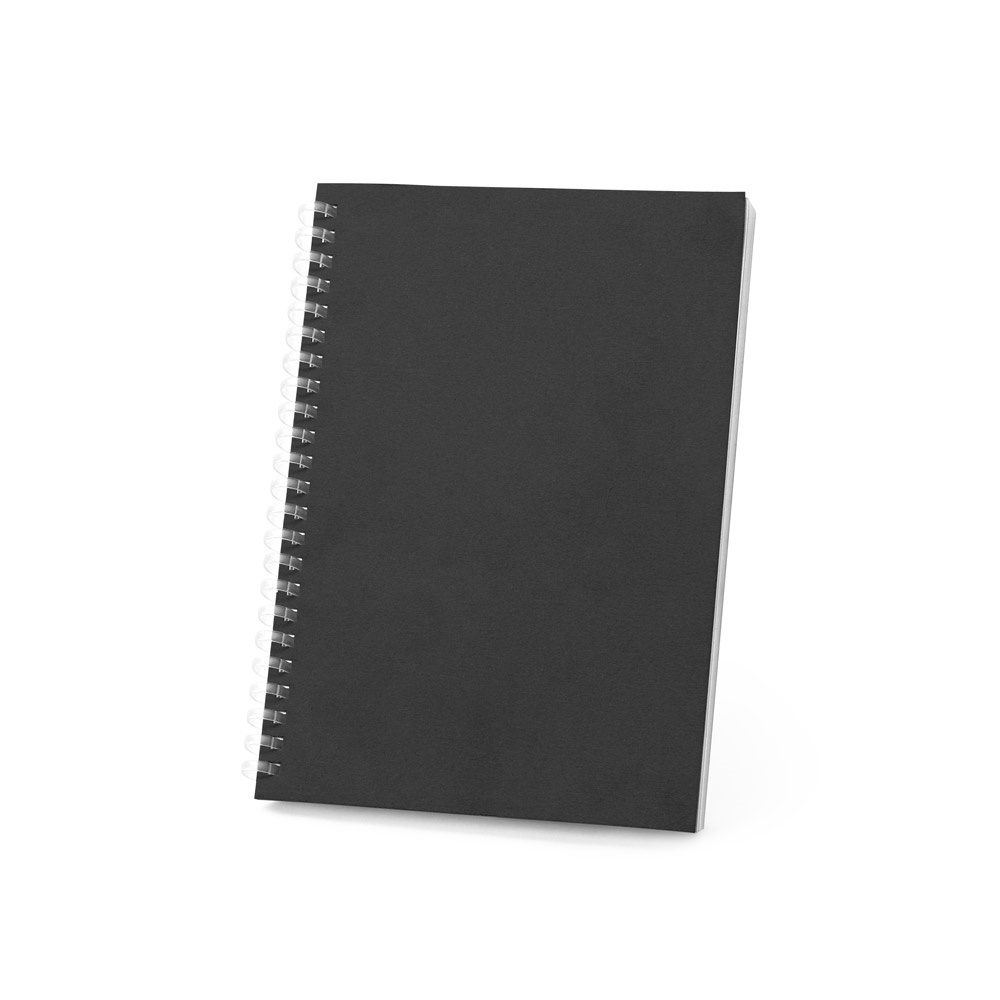 SCHILLER. Blocco note A5 con copertina flessibile,realizzato con carta riciclata al 100%