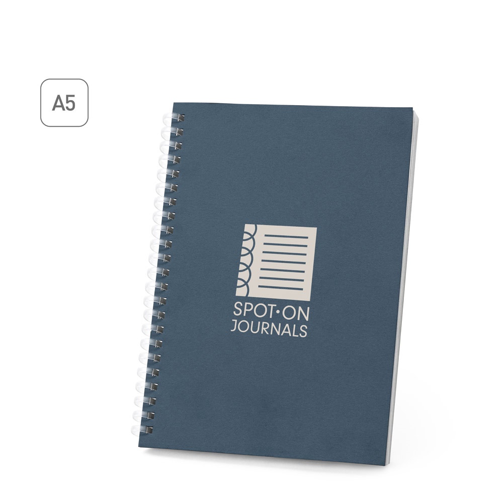 SCHILLER. Blocco note A5 con copertina flessibile,realizzato con carta riciclata al 100%