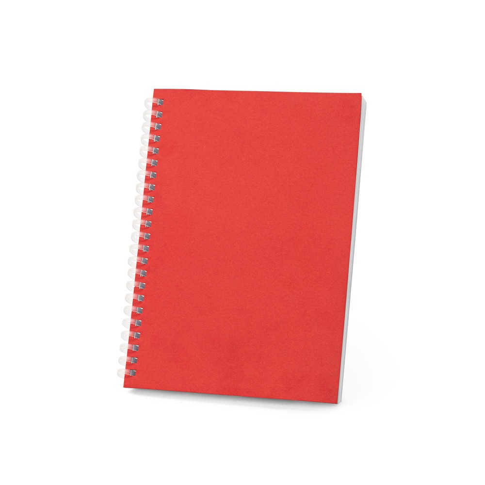SCHILLER. Blocco note A5 con copertina flessibile,realizzato con carta riciclata al 100%