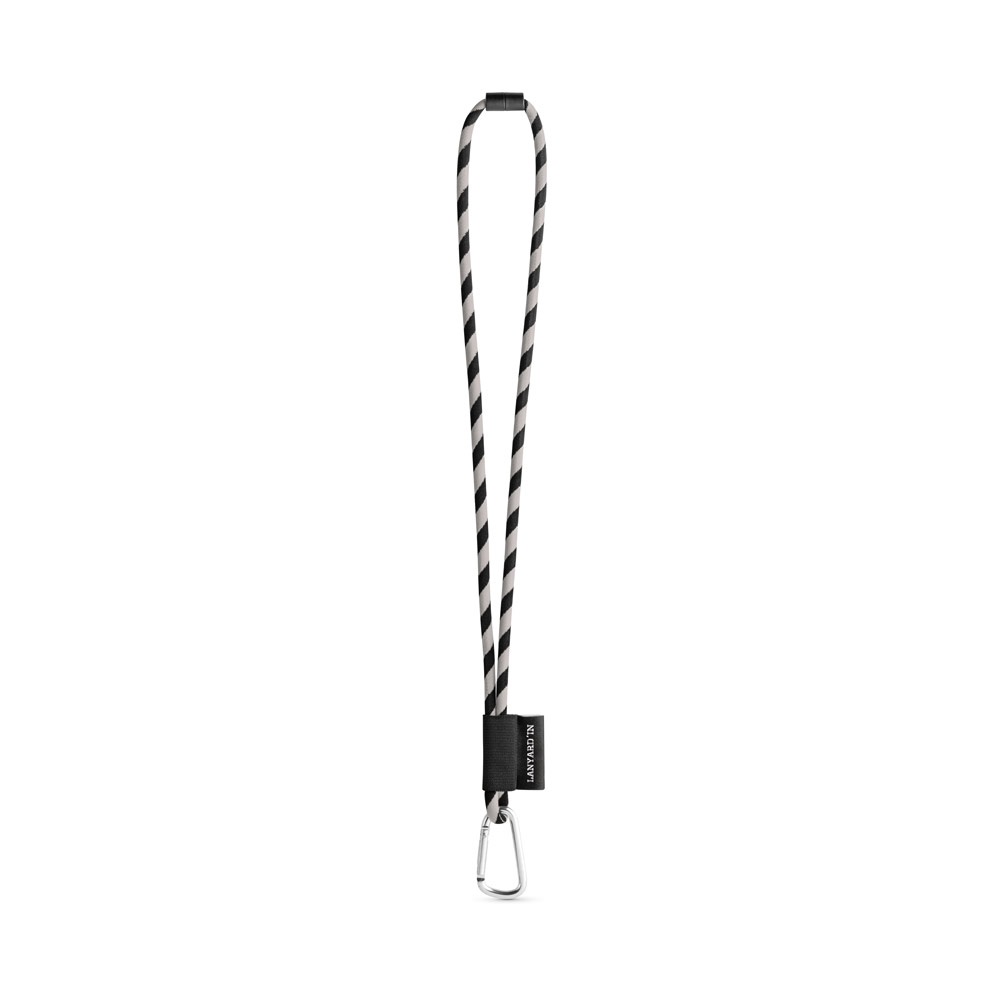 SET Lanyard TUBE Long (Ø 7 mm) con moschettone a D da 55 mm e chiusura di sicurezza da Ø 7 mm