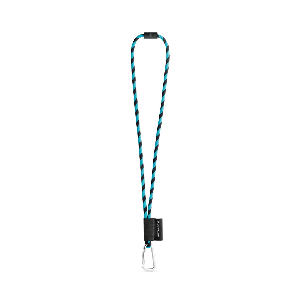 SET Lanyard TUBE Long (Ø 7 mm) con moschettone a D da 55 mm e chiusura di sicurezza da Ø 7 mm