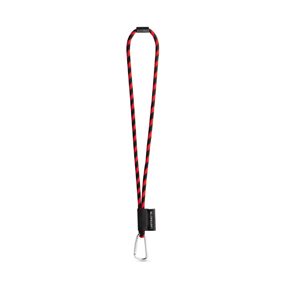 SET Lanyard TUBE Long (Ø 7 mm) con moschettone a D da 55 mm e chiusura di sicurezza da Ø 7 mm