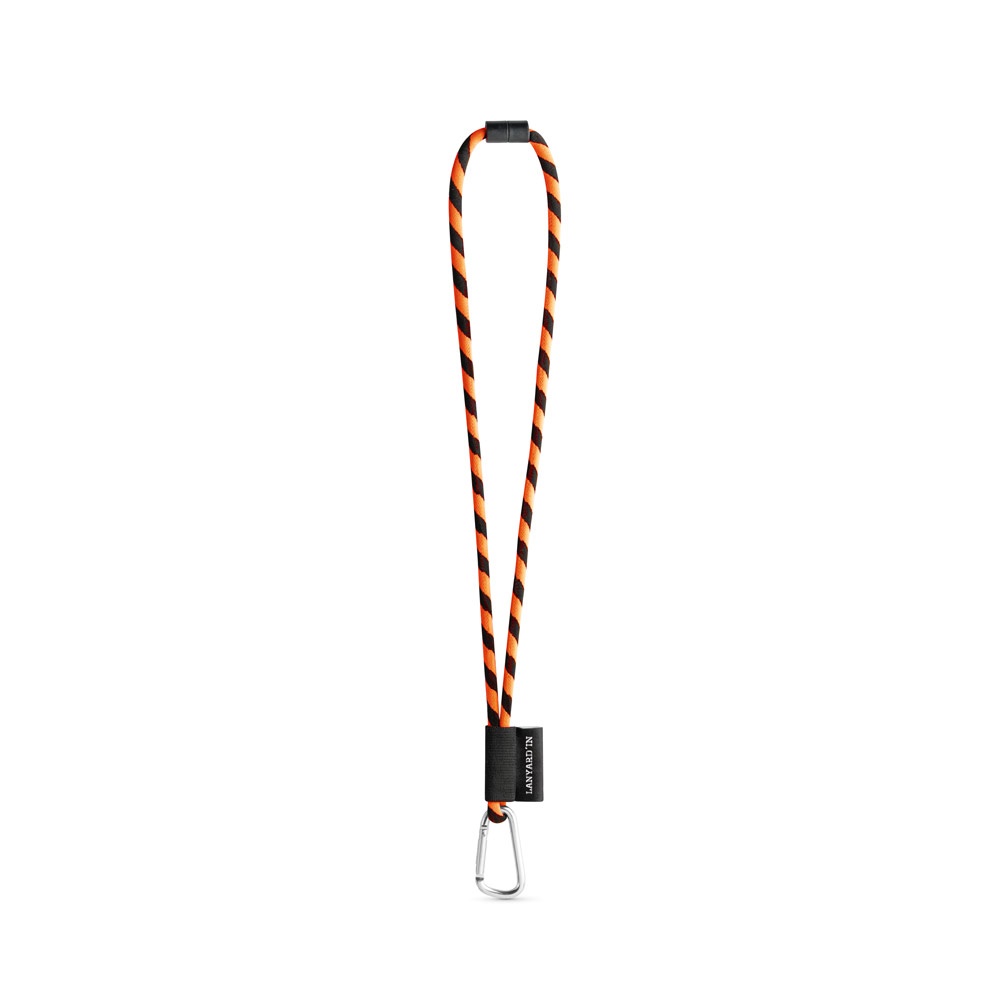 SET Lanyard TUBE Long (Ø 7 mm) con moschettone a D da 55 mm e chiusura di sicurezza da Ø 7 mm