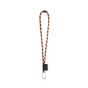SET Lanyard TUBE Long (Ø 7 mm) con moschettone a D da 55 mm e chiusura di sicurezza da Ø 7 mm
