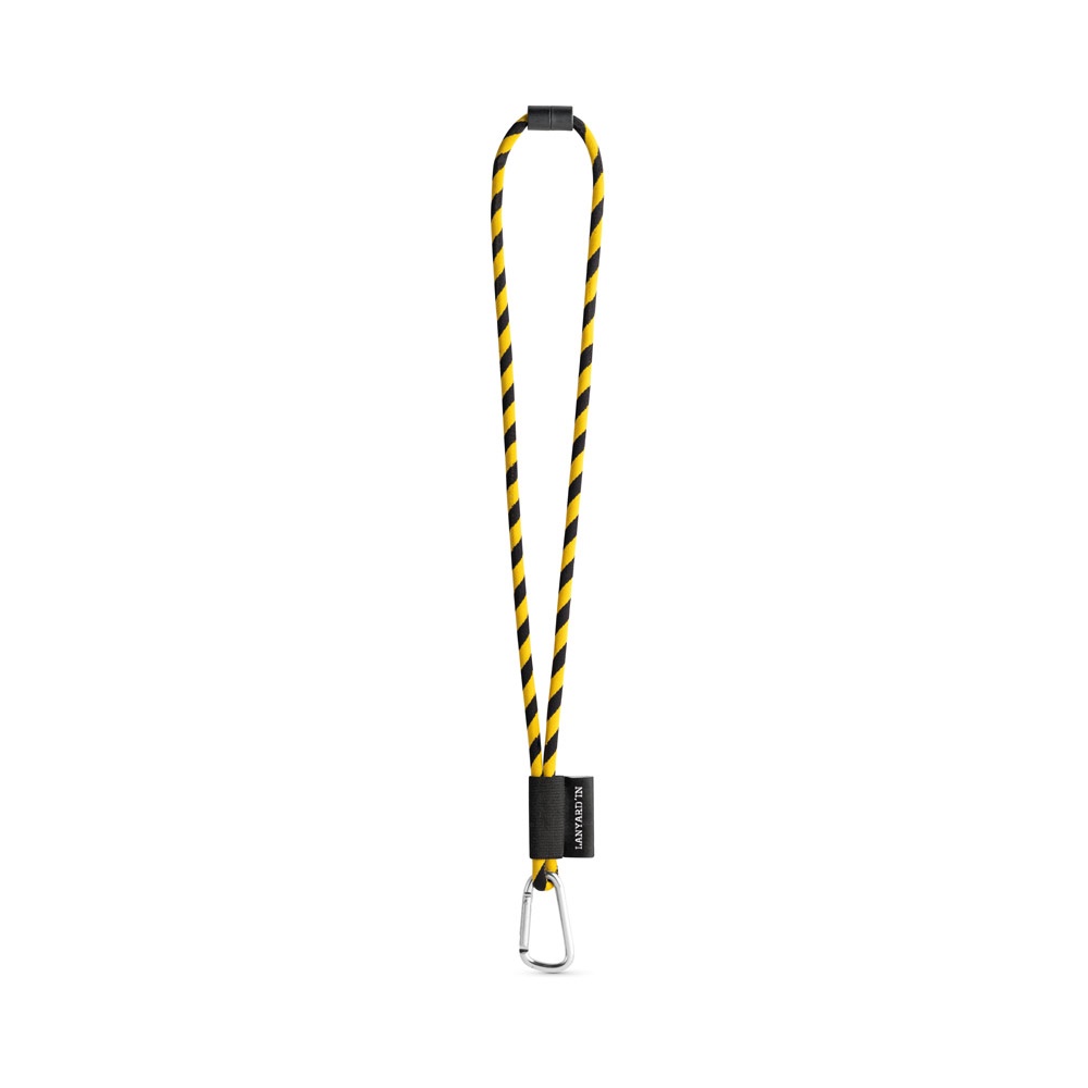 SET Lanyard TUBE Long (Ø 7 mm) con moschettone a D da 55 mm e chiusura di sicurezza da Ø 7 mm