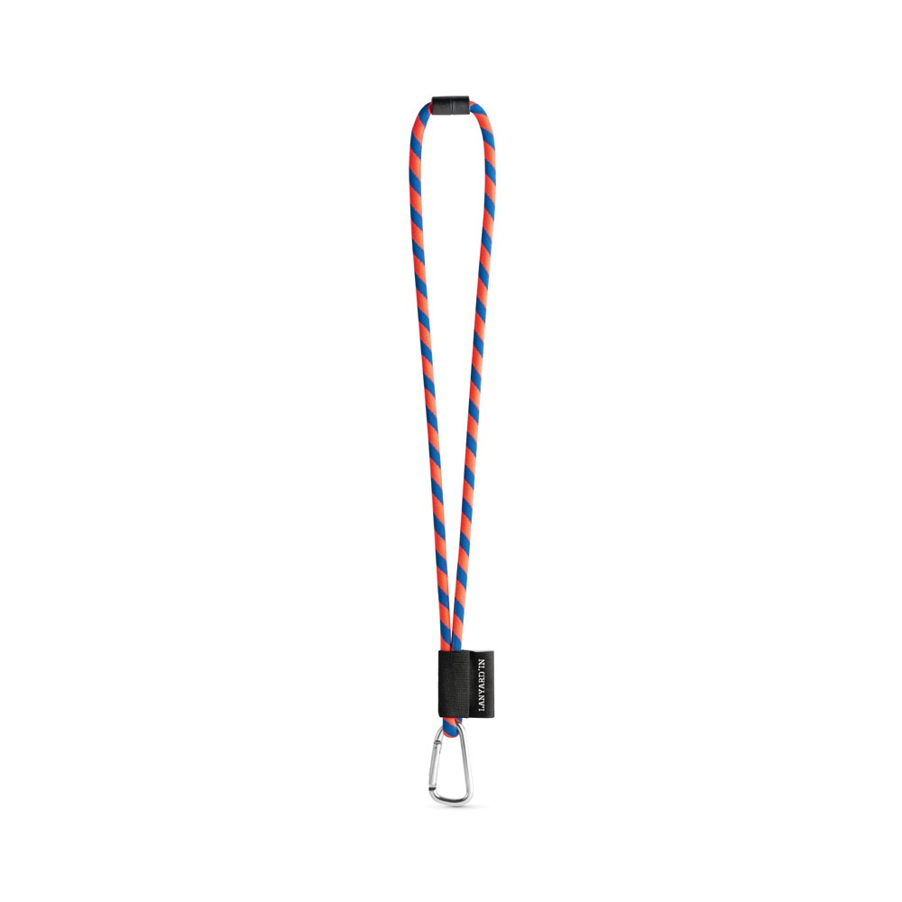 SET Lanyard TUBE Long (Ø 7 mm) con moschettone a D da 55 mm e chiusura di sicurezza da Ø 7 mm