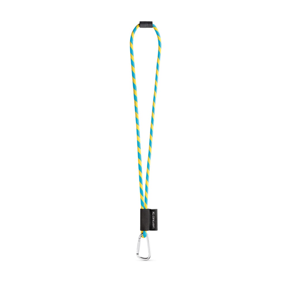 SET Lanyard TUBE Long (Ø 7 mm) con moschettone a D da 55 mm e chiusura di sicurezza da Ø 7 mm