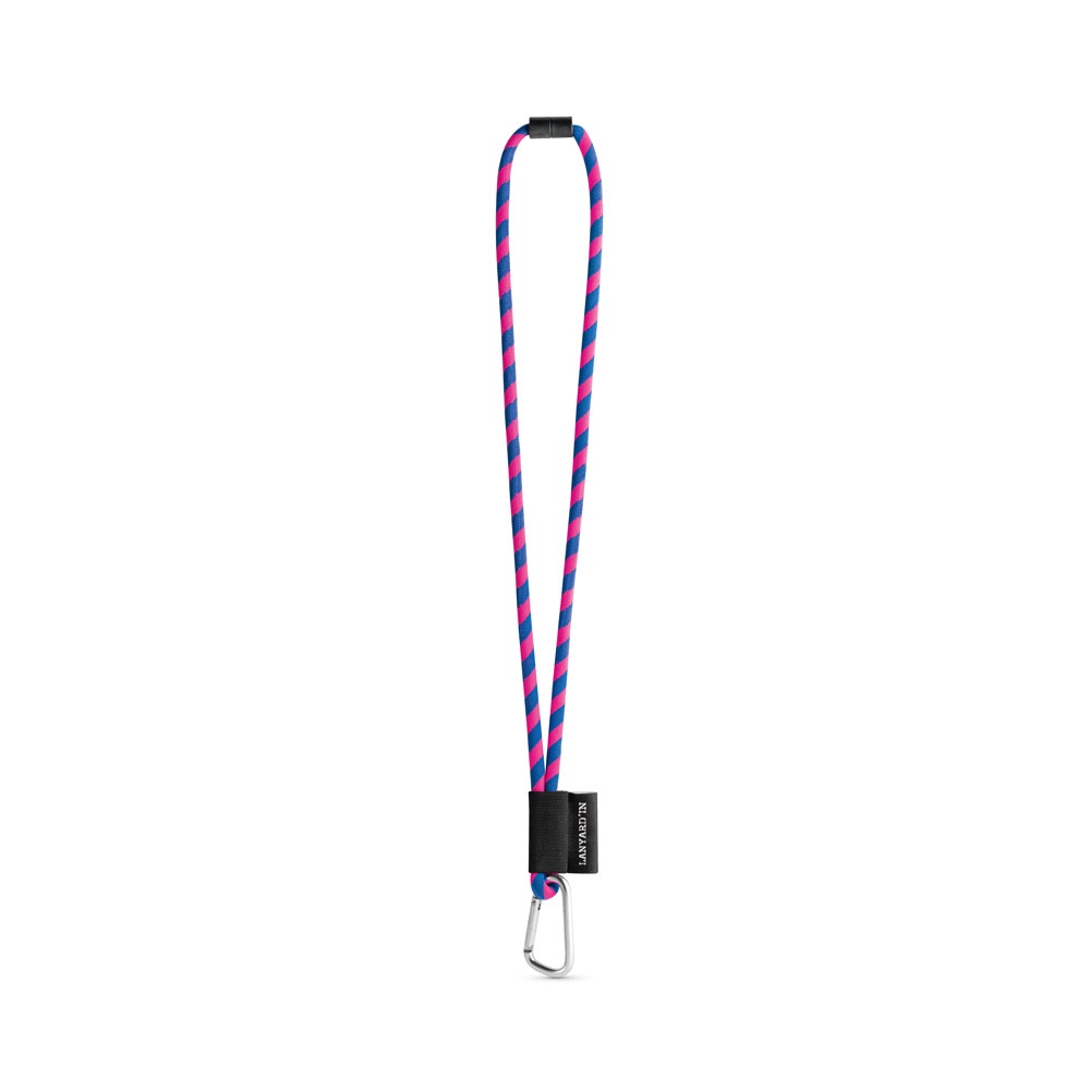 SET Lanyard TUBE Long (Ø 7 mm) con moschettone a D da 55 mm e chiusura di sicurezza da Ø 7 mm