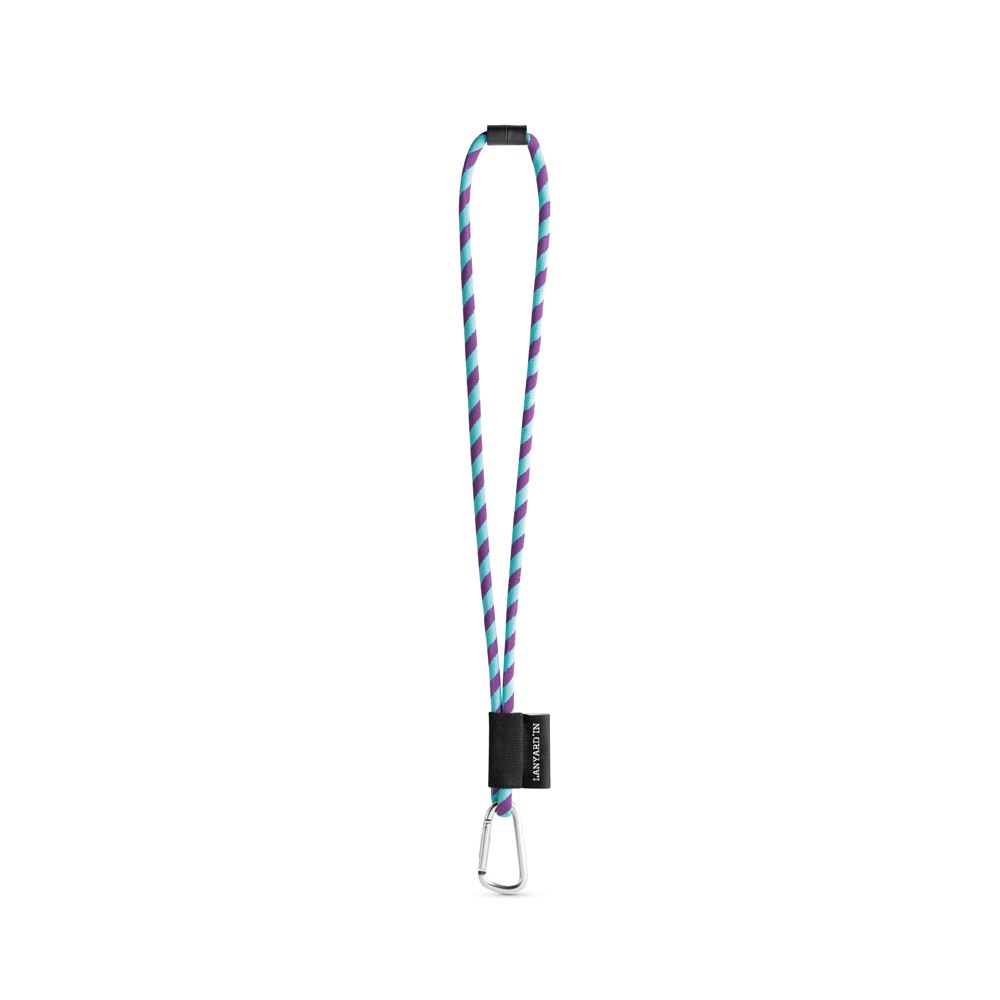 SET Lanyard TUBE Long (Ø 7 mm) con moschettone a D da 55 mm e chiusura di sicurezza da Ø 7 mm