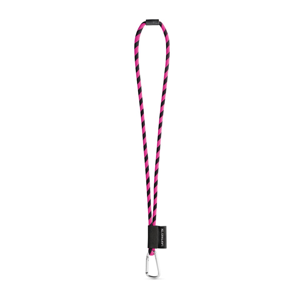 SET Lanyard TUBE Long (Ø 7 mm) con moschettone a D da 55 mm e chiusura di sicurezza da Ø 7 mm