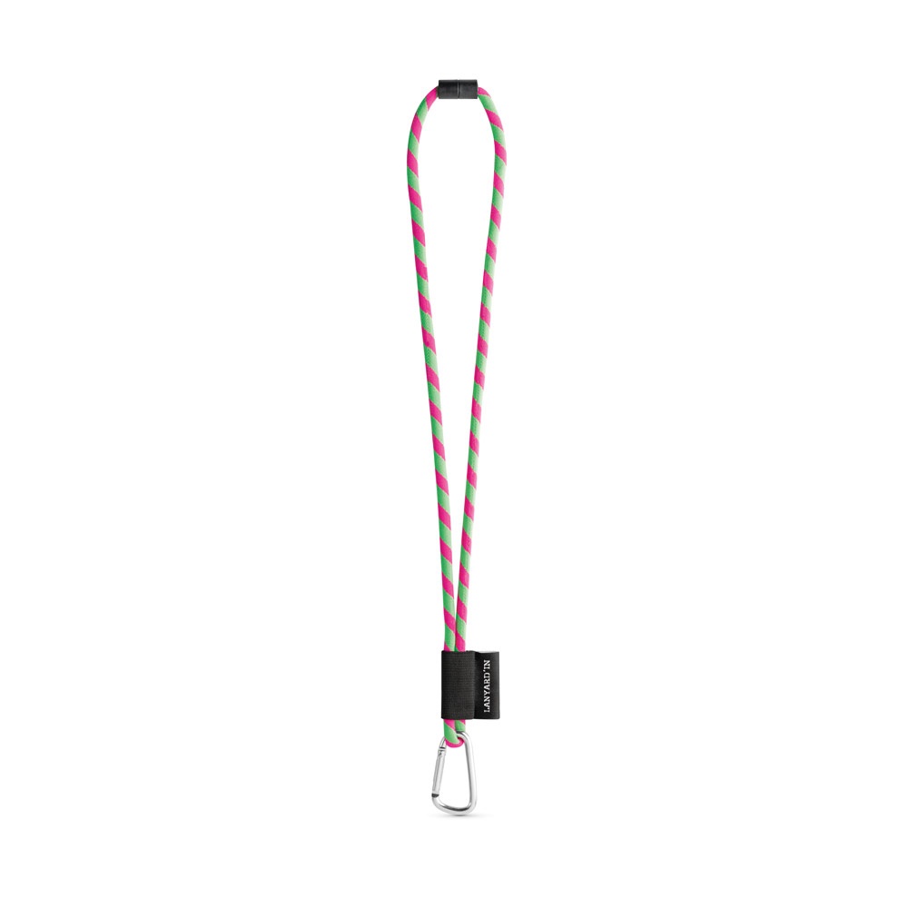 SET Lanyard TUBE Long (Ø 7 mm) con moschettone a D da 55 mm e chiusura di sicurezza da Ø 7 mm