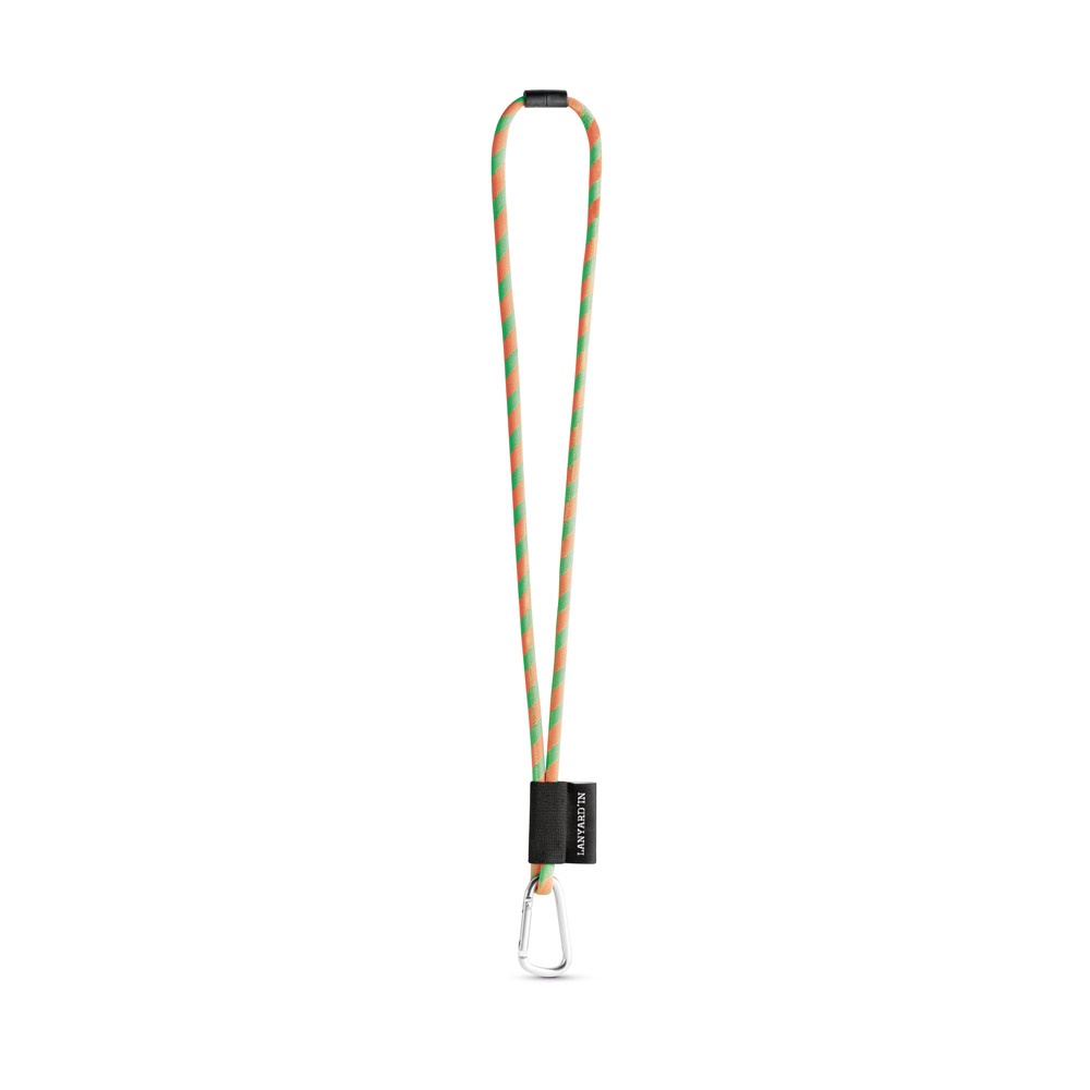 SET Lanyard TUBE Long (Ø 7 mm) con moschettone a D da 55 mm e chiusura di sicurezza da Ø 7 mm