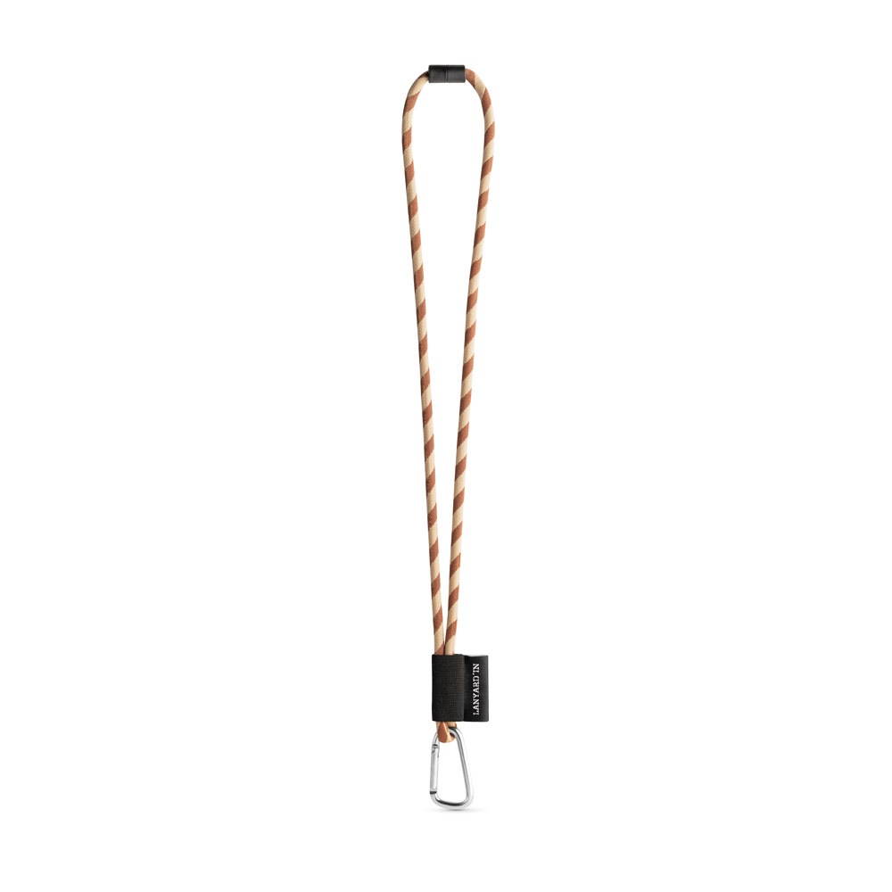SET Lanyard TUBE Long (Ø 7 mm) con moschettone a D da 55 mm e chiusura di sicurezza da Ø 7 mm