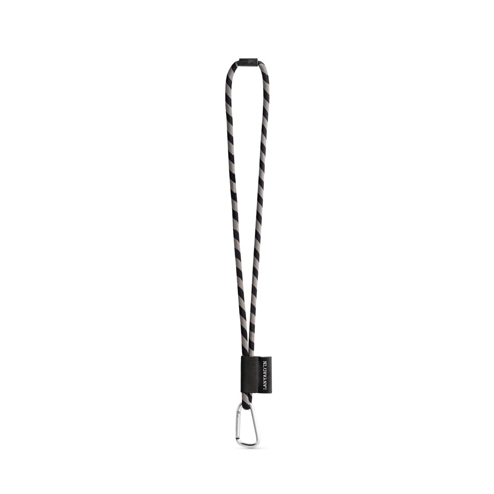 SET Lanyard TUBE Long (Ø 7 mm) con moschettone a D da 55 mm e chiusura di sicurezza da Ø 7 mm