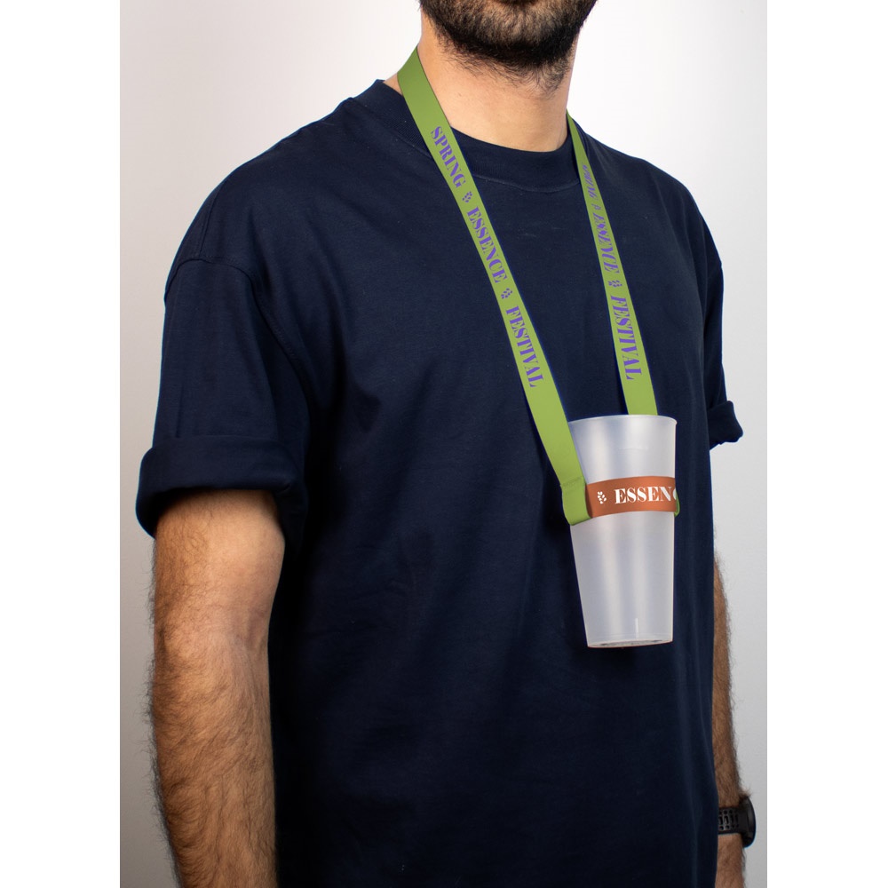 SHEFFIELD. SET Lanyard SUBLIMATION Lungo II (20 mm) Duo con lanyard sublimatico portabicchieri