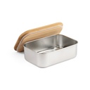 SHINO. Scatola ermetica in acciaio inossidabile, con coperchio in bambù 800 mL