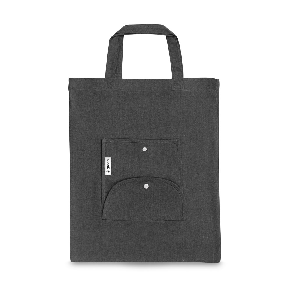 SIENA. Borsa pieghevole in cotone (50%), cotone riciclato (30%) e poliestere (20% rPET) (140 g/m²)