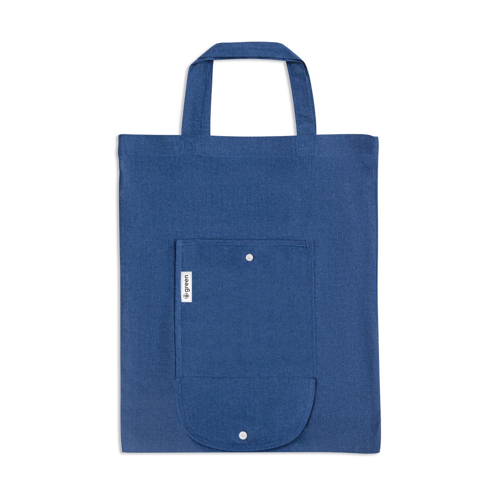 SIENA. Borsa pieghevole in cotone (50%), cotone riciclato (30%) e poliestere (20% rPET) (140 g/m²)
