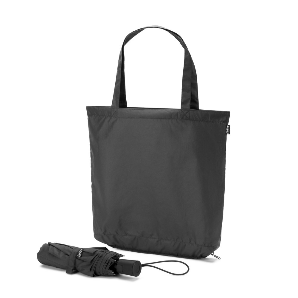 SKYLAR. Ombrello 2 in 1 con borsa per la spesa in poliestere riciclato inclusa