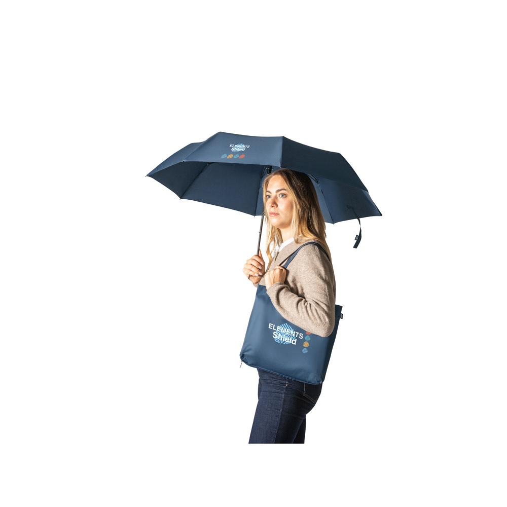 SKYLAR. Ombrello 2 in 1 con borsa per la spesa in poliestere riciclato inclusa