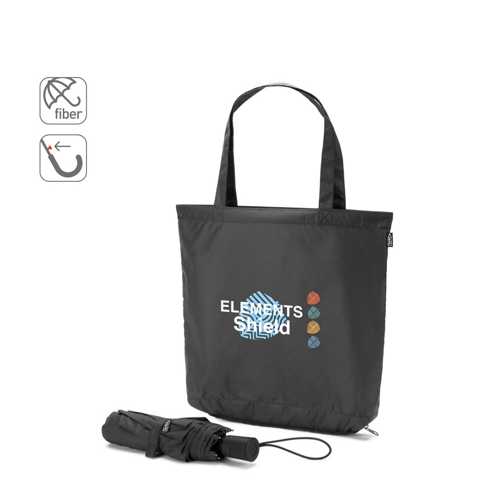 SKYLAR. Ombrello 2 in 1 con borsa per la spesa in poliestere riciclato inclusa