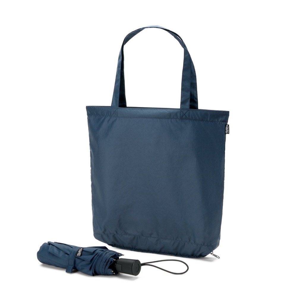 SKYLAR. Ombrello 2 in 1 con borsa per la spesa in poliestere riciclato inclusa