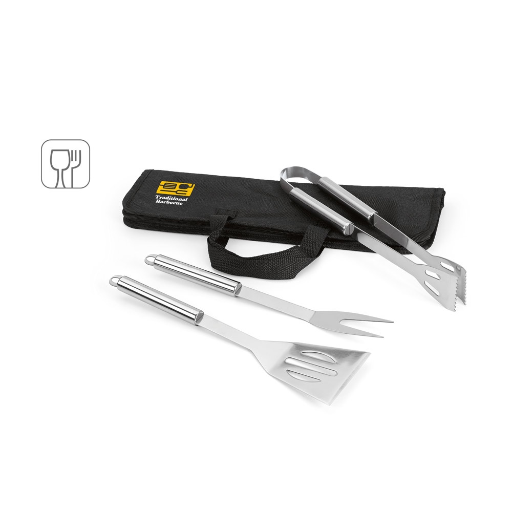 SOARES. Set barbecue composto da 3 pezzi in acciaio inossidabile