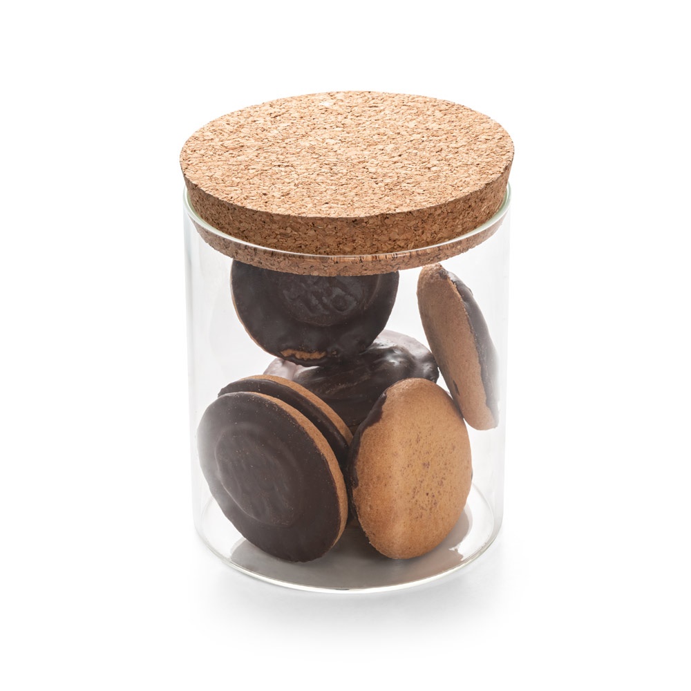 SPICE 700. Contenitore in vetro borosilicato con tappo in sughero 700 mL