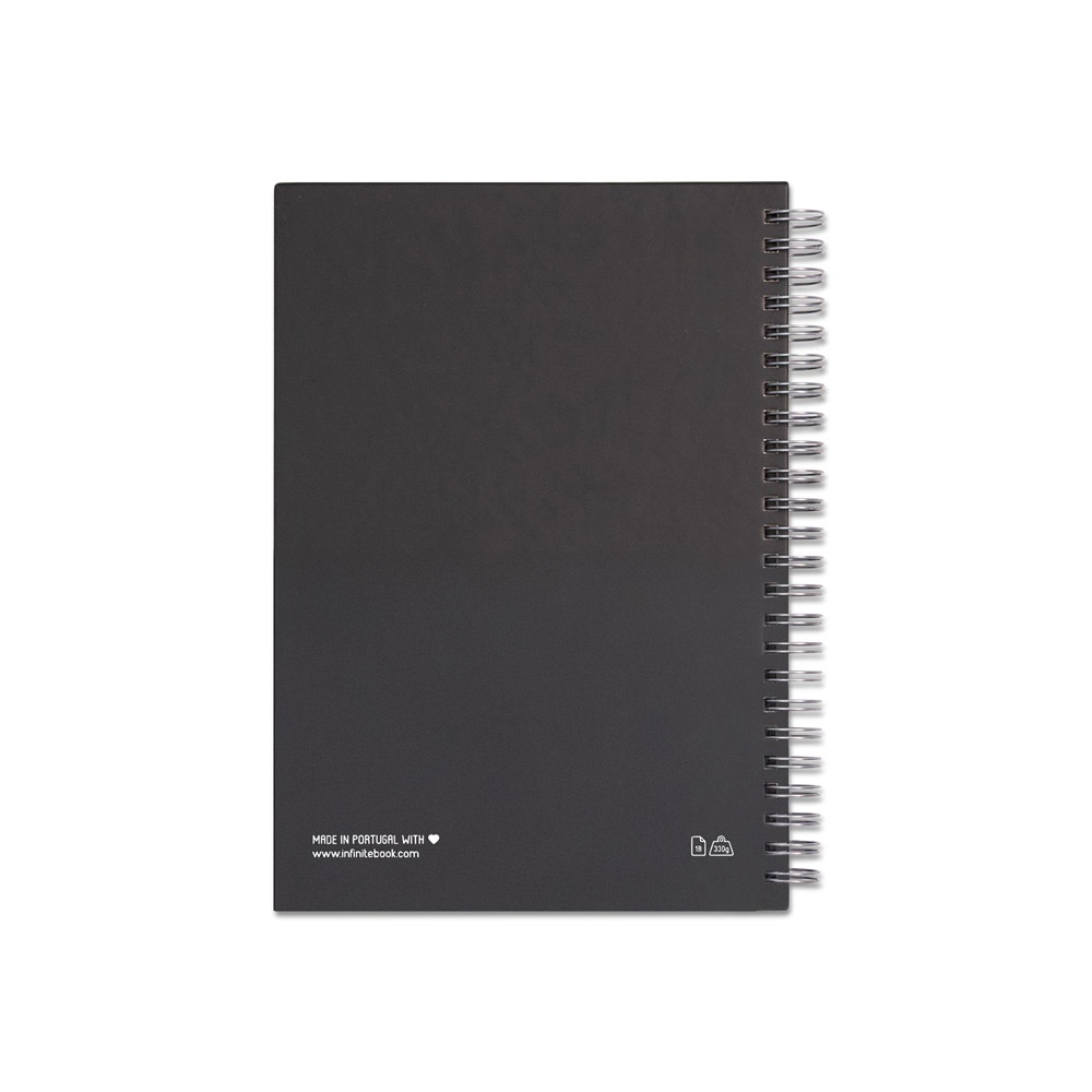 STARTER KIT INFINITEBOOK. Set composto da un "Infinitebook" con copertina rigida, 1 kit di pulizia, 1 pennarello e 1 porta pennarello