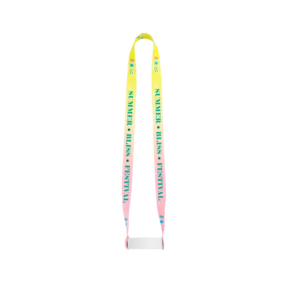 SWINDON. SET Lanyard SUBLIMATION Lungo II (20 mm) Duo con elastico portabicchieri per sublimazione