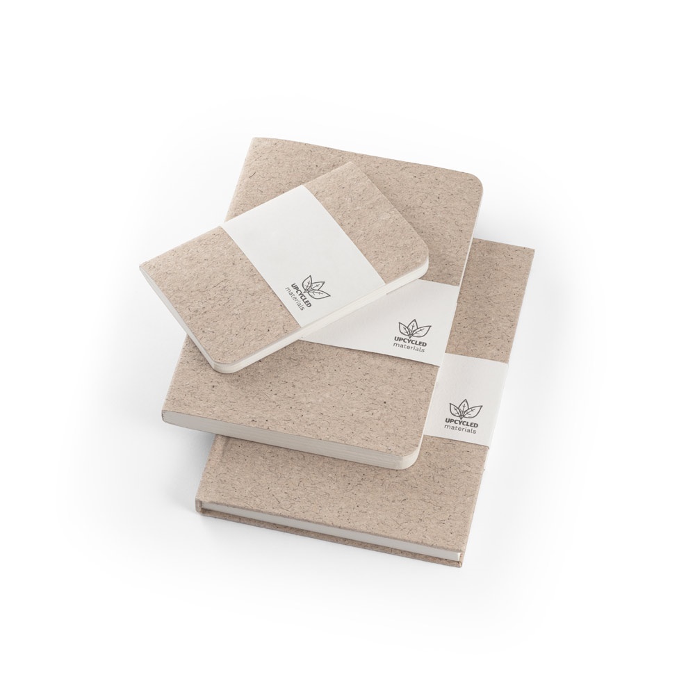 TEAPAD SEMI-RIGID. Block notes A5 con copertina flessibile fabbricata tramite gli scarti della foglie di té (65%)