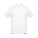 THC ADAM WH. Polo da uomo in cotone a maniche corte. colore bianco