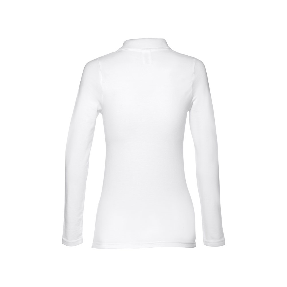 THC BERN WOMEN WH. Polo da donna a manica lunga in cotone cardato