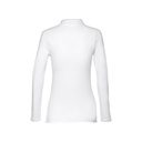 THC BERN WOMEN WH. Polo da donna a manica lunga in cotone cardato