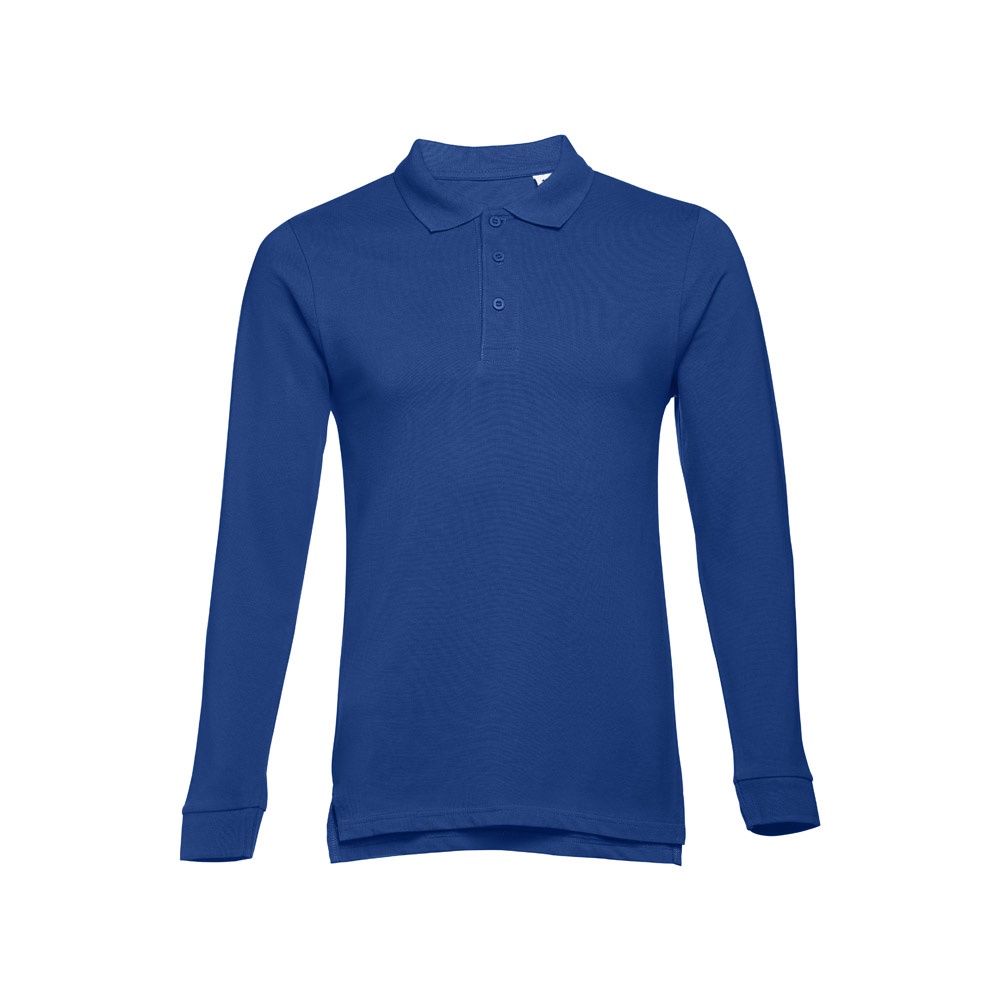 THC BERN. Polo da uomo a maniche lunghe in cotone cardato